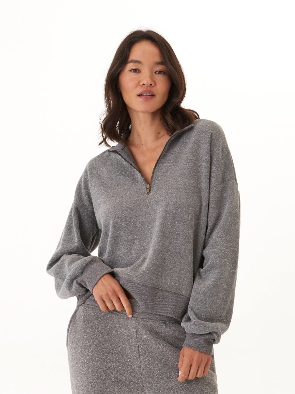 Constance Triblend Fleece half zip pullover - threads 4 thought